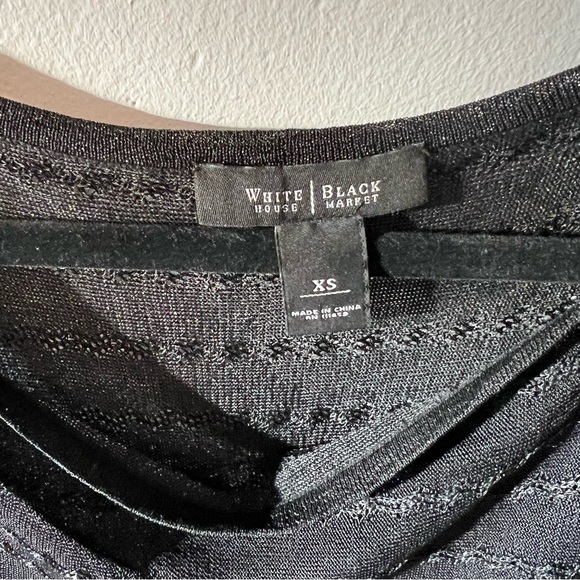 WHBM Black Semi Sheer oversized  shirt with batwing sleeve blouse top size: XS - Picture 4 of 4